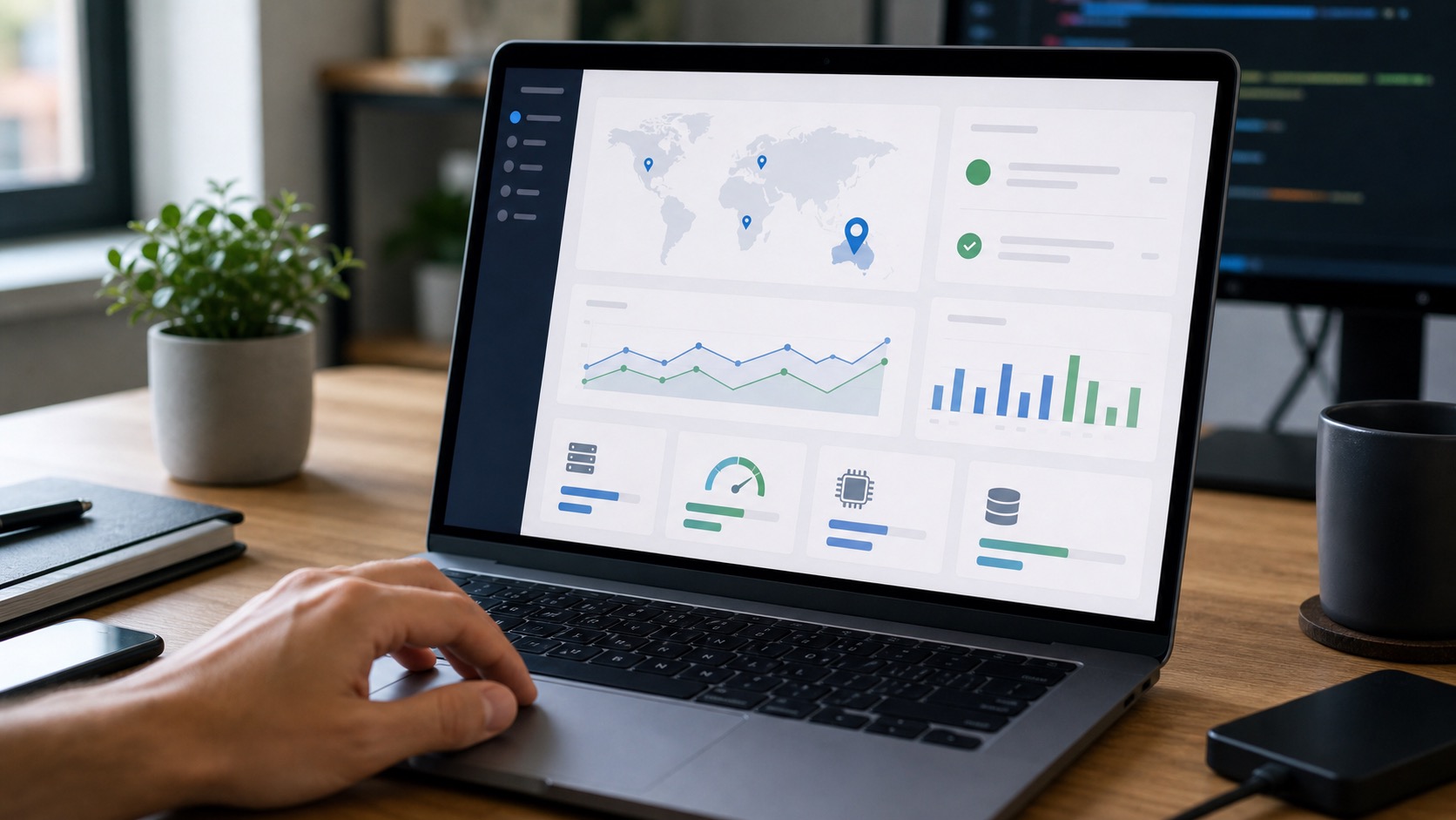 Fast WordPress hosting in Australia shown on a server dashboard