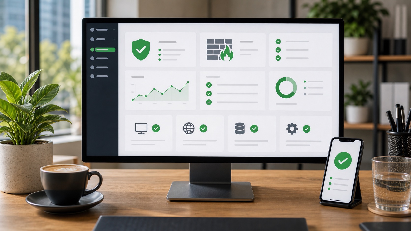 Security monitoring and uptime checks protecting an Australian small business website